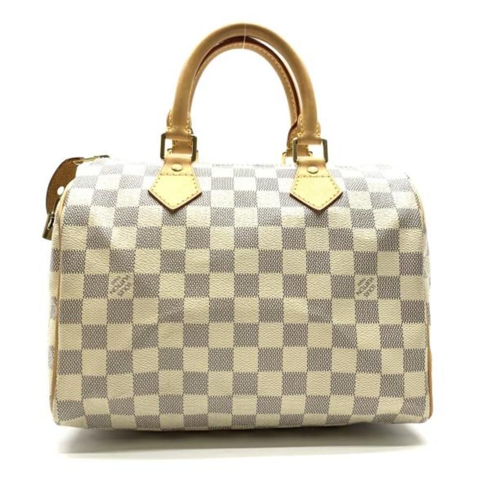 Louis Vuitton Speedy 25 Handbag Mini Boston Zipper Damier Azur Bag